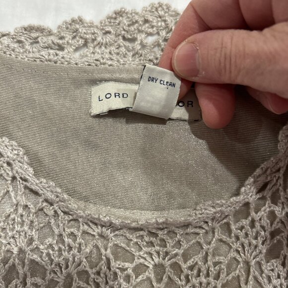 VTG Y2K Lord Taylor Womens M Crochet Lace Top Vest Linen Boho Hippie Cottagecore - Picture 7 of 8